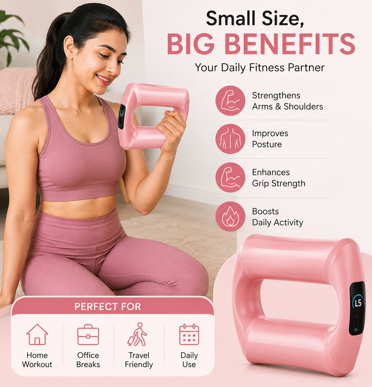 Electric waist massager benefits including core strengthening, muscle stimulation, portable design, and rechargeable use