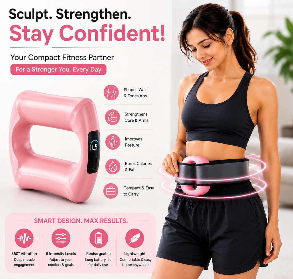 Wireless smart waist massage device for home fitness, abdominal toning, and muscle relaxation
